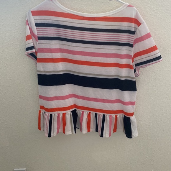 Copper Key Preppy Striped Peblum Peplum Top Shirt Copper Key - Picture 5 of 6